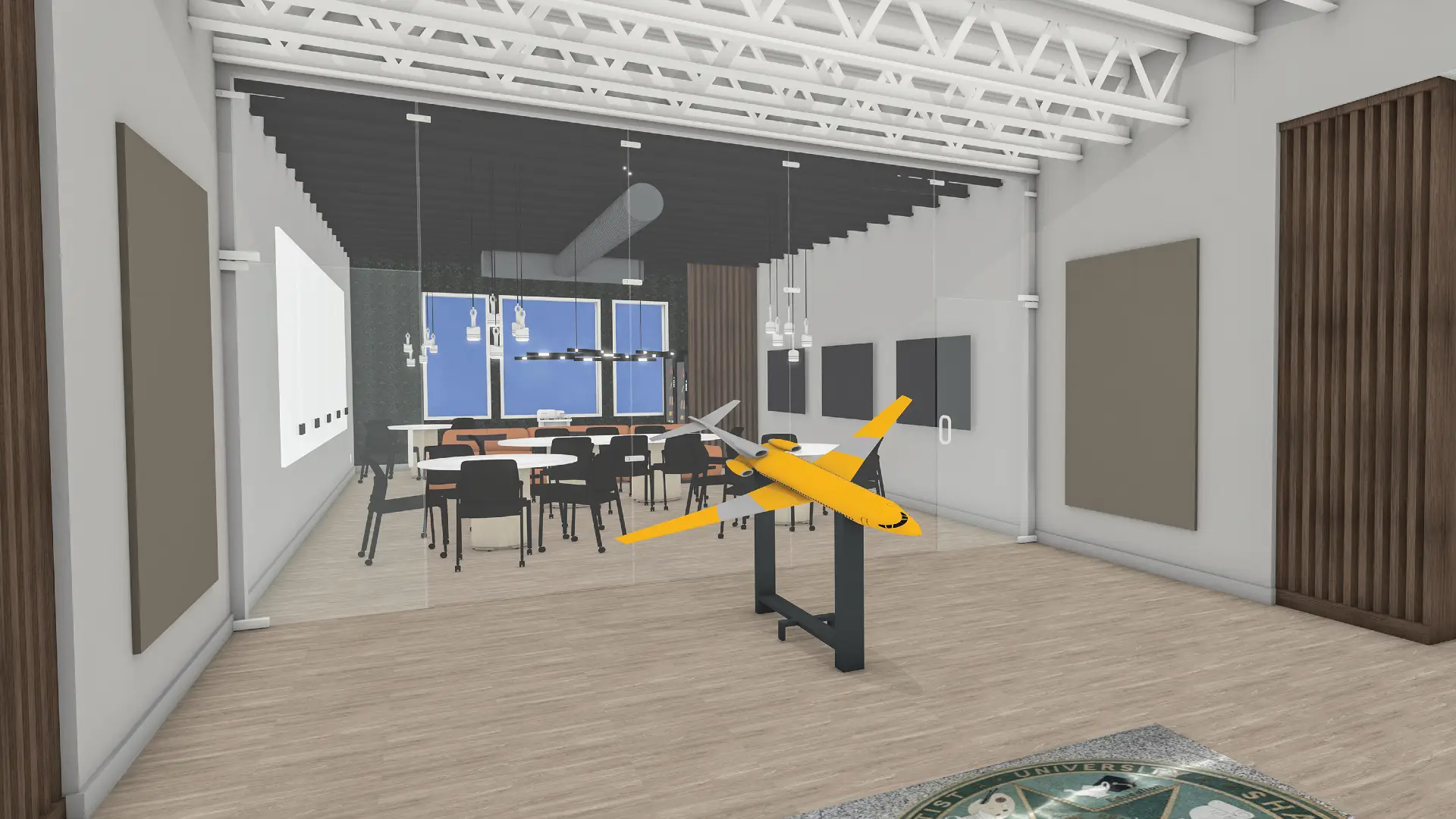 2nd floor entry drone render