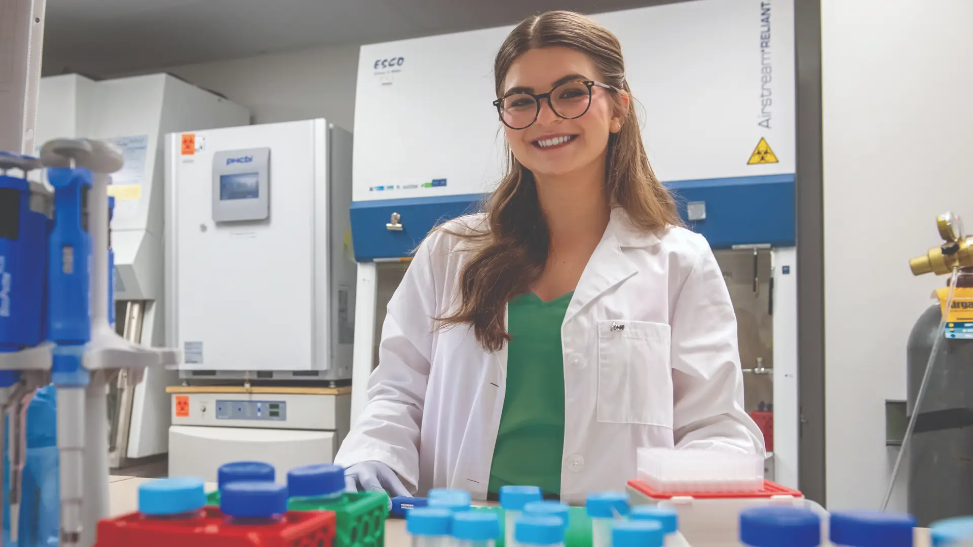 Austin Lopez in the lab.