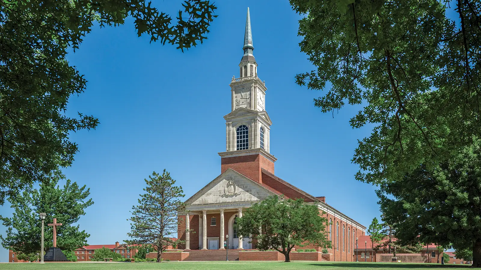 A photo of Raley Chapel from before the April 19, 2023 tornado